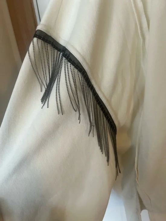 Aerosmith Fringe Band Pullover
Sweatshirt Oversized Horse
Western Cream Sz Large - Picture 7 of 10